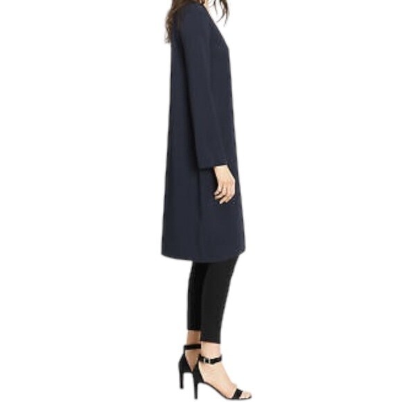 Vince Dress V-Neck Popover Long Sleeve Tunic Navy Blue Size XS Minimalist Simple - Picture 8 of 13